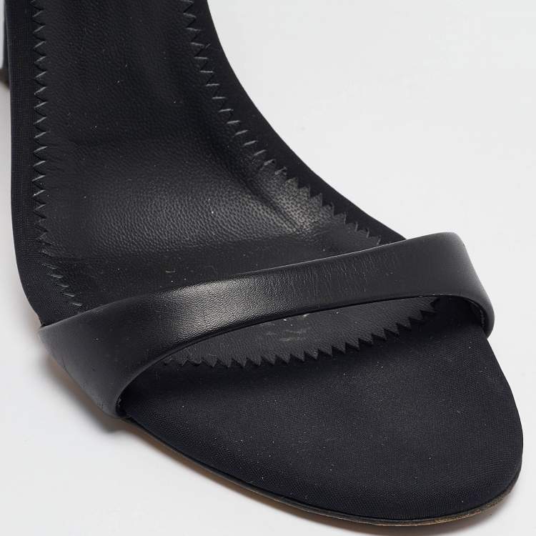 Pre Owned Giuseppe Zanotti Black Fabric Socked Sandals Size 40
