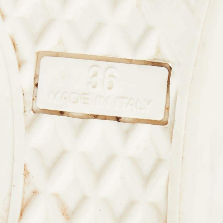 Pre Owned Giuseppe Zanotti White Croc Embossed Leather Lorenz Wedge High Top Sneakers Size 36