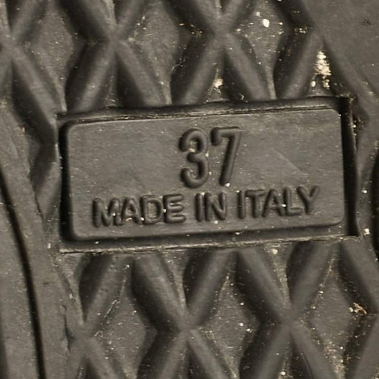 Pre Owned Giuseppe Zanotti Black Croc Embossed Leather Lorenze Wedge Sneakers Size 37