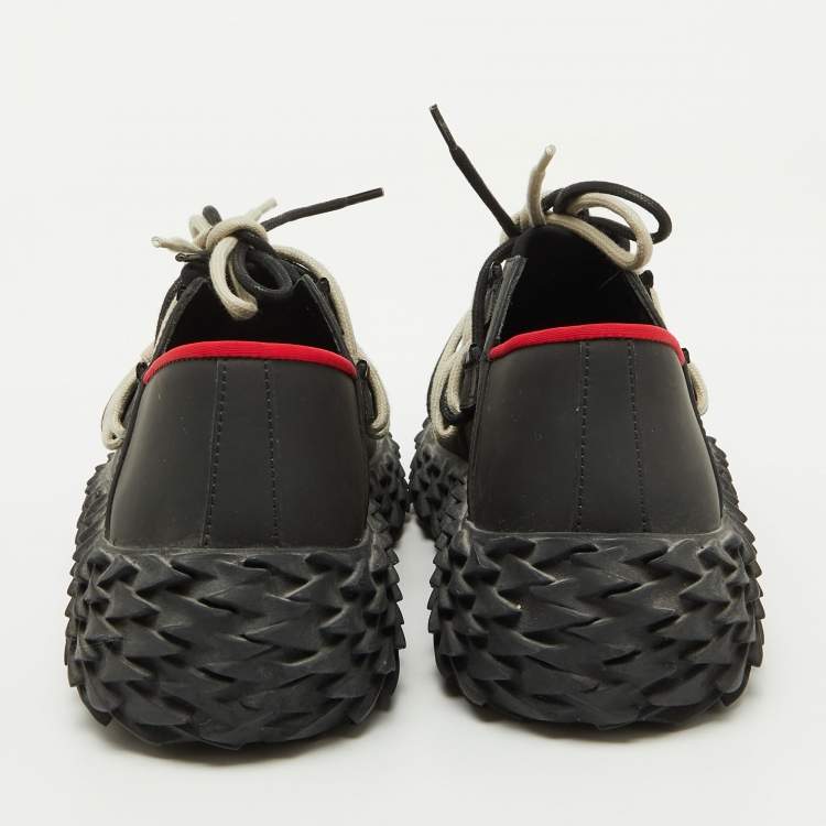 Pre Owned Giuseppe Zanotti Black Mesh and Rubber Urchin Sneakers Size 37