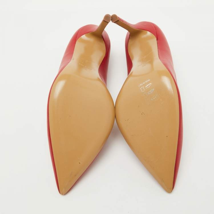 Pre Owned Giuseppe Zanotti Red Leather Pointed Toe Pumps Size 36