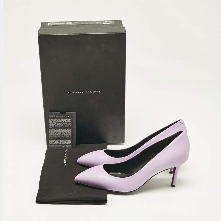 Pre Owned Giuseppe Zanotti Light Purple Leather Pointed Toe Pumps Size 36