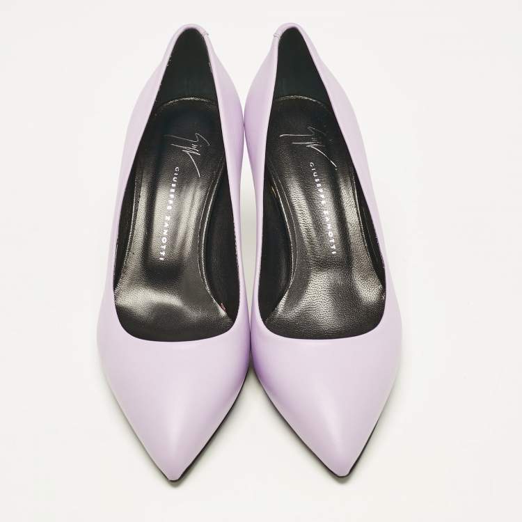 Pre Owned Giuseppe Zanotti Light Purple Leather Pointed Toe Pumps Size 36