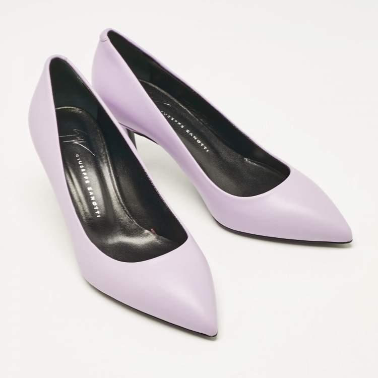 Pre Owned Giuseppe Zanotti Light Purple Leather Pointed Toe Pumps Size 36