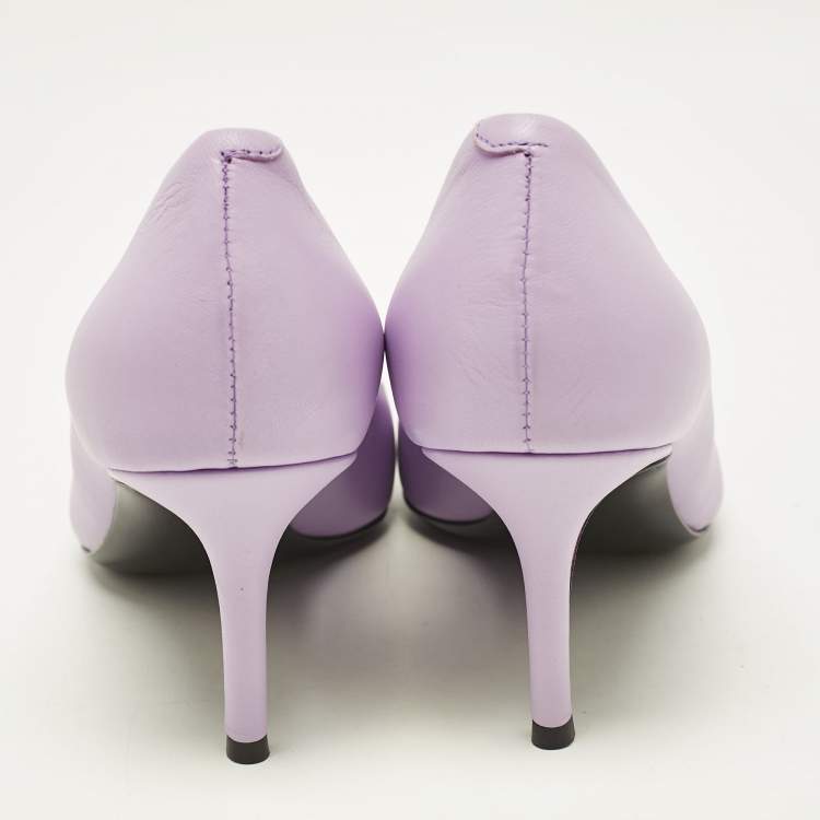Pre Owned Giuseppe Zanotti Light Purple Leather Pointed Toe Pumps Size 36