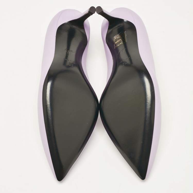 Pre Owned Giuseppe Zanotti Light Purple Leather Pointed Toe Pumps Size 36