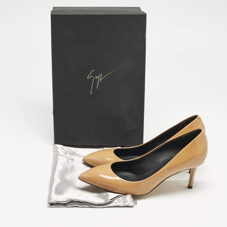 Pre Owned Giuseppe Zanotti Brown Patent Leather Lucrezia Pumps Size 37