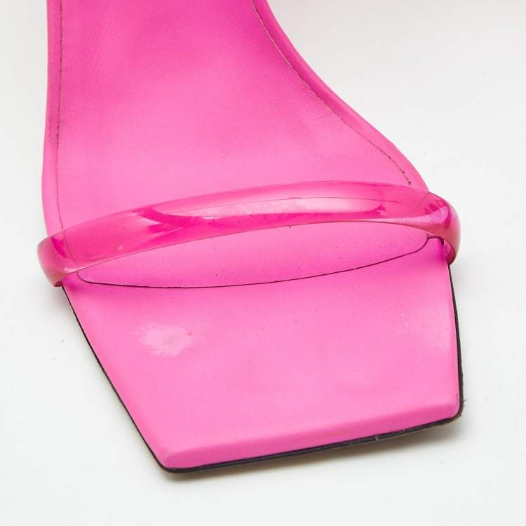 Pre Owned Giuseppe Zanotti Pink PVC Slide Sandals Size 39