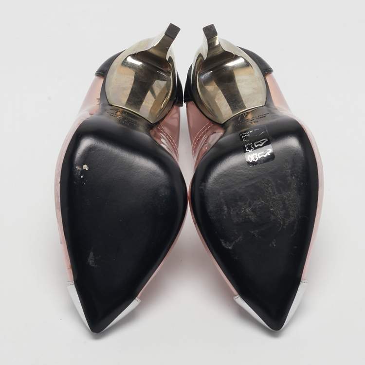Pre Owned Giuseppe Zanotti Multicolor Patent Leather and PVC Cap Toe Pumps Size 35