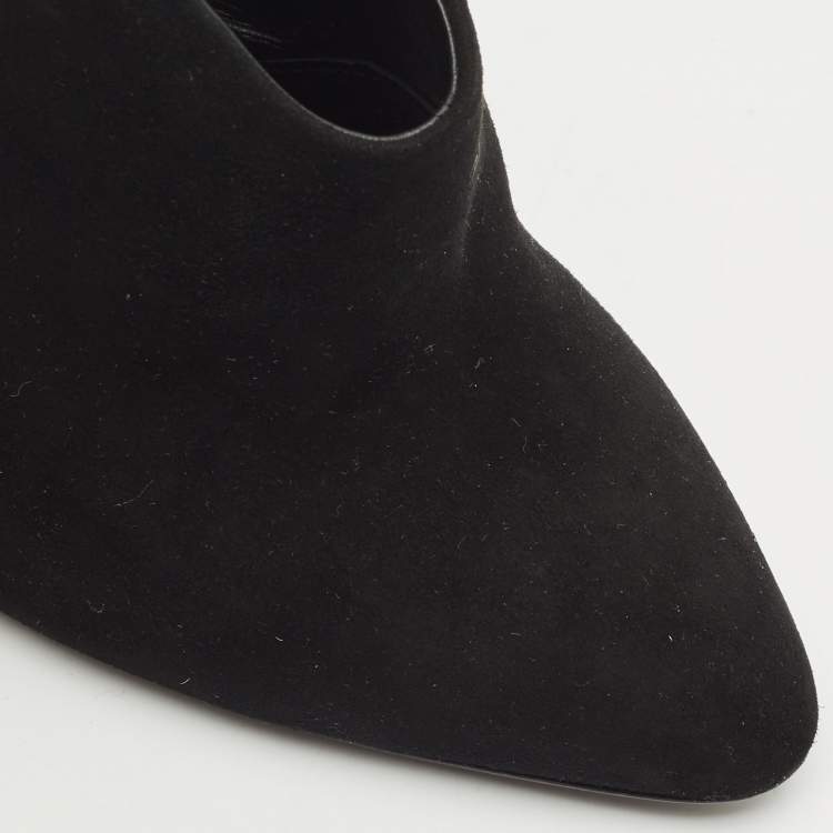Pre Owned Giuseppe Zanotti Black Suede Pointed Toe Booties Size 36
