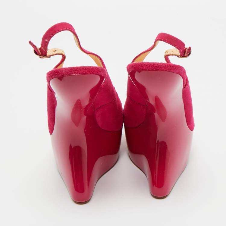Pre Owned Giuseppe Zanotti Pink Suede Peep Toe Heel Less Platform Ankle Strap Pumps Size 39