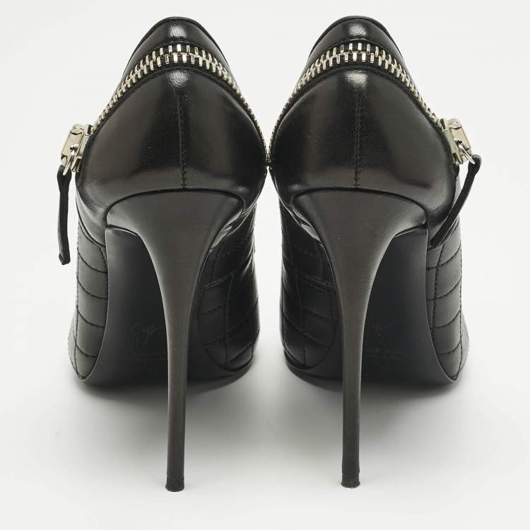 Pre Owned Giuseppe Zanotti Black Leather Olinda Pumps Size 39