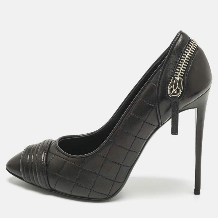 Pre Owned Giuseppe Zanotti Black Leather Olinda Pumps Size 39