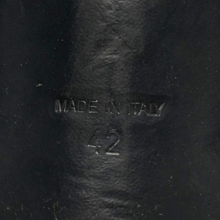 Pre Owned Giuseppe Zanotti Black Croc Embossed Leather Shark Tooth Smoking Slippers Size 42