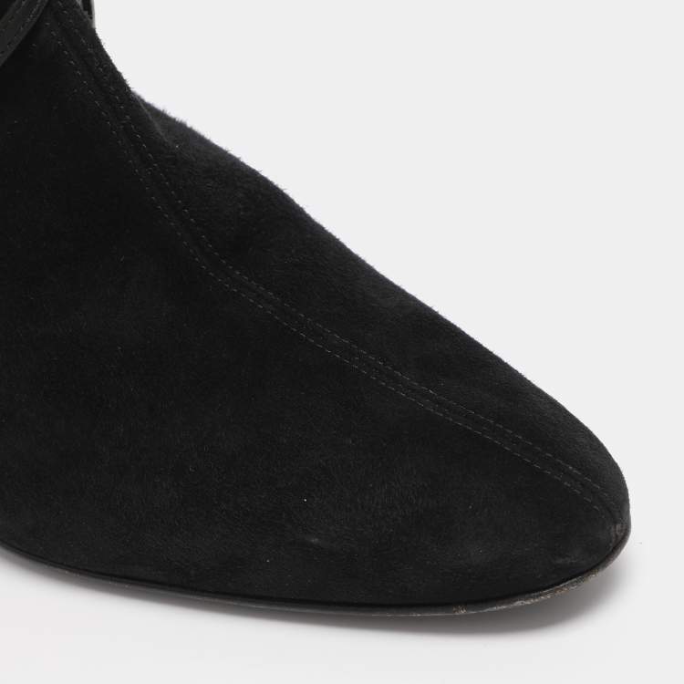 Pre Owned Giuseppe Zanotti Black Suede Mid Calf Boots Size 36