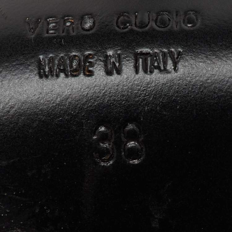 Pre Owned Giuseppe Zanotti Black Leather Zipper Ankle Strap Sandals Size 38