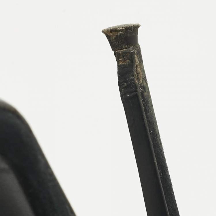 Pre Owned Giuseppe Zanotti Black Suede Crystal Embellished  Ankle Strap Sandals Size 39