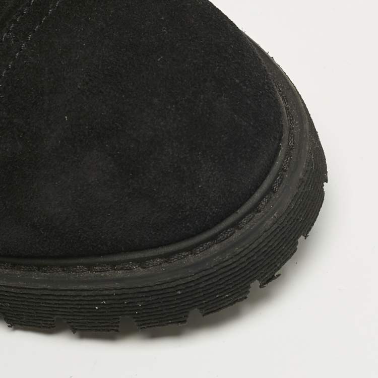 Pre Owned Giuseppe Zanotti Black Suede Kommando Combat Boots Size 40