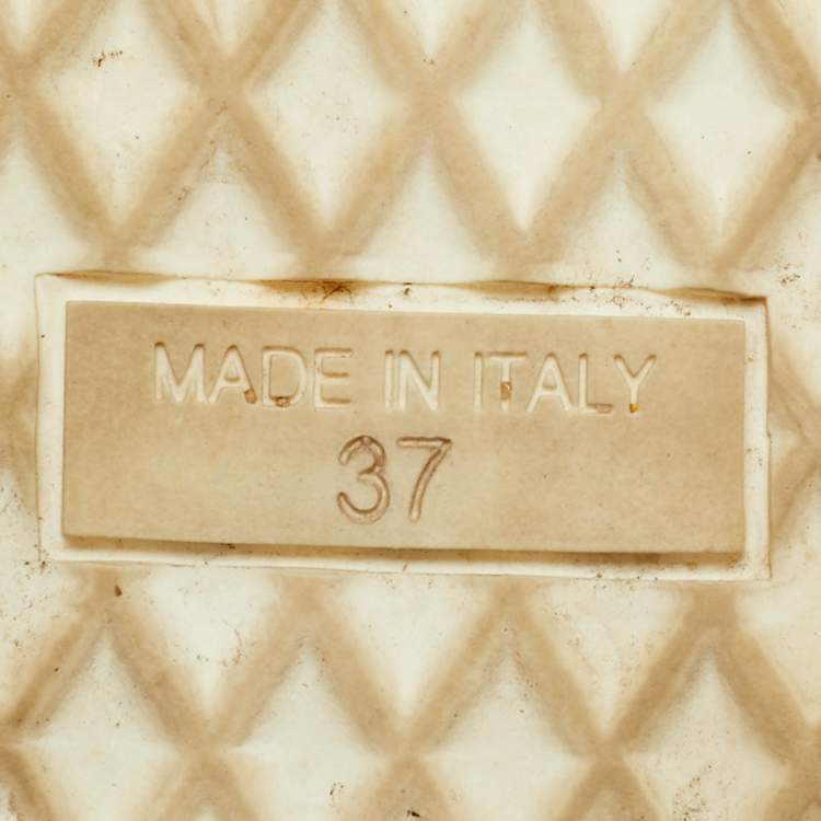 Pre Owned Giuseppe Zanotti Beige/White Croc Embossed and Leather Kriss High Top Sneakers Size 37