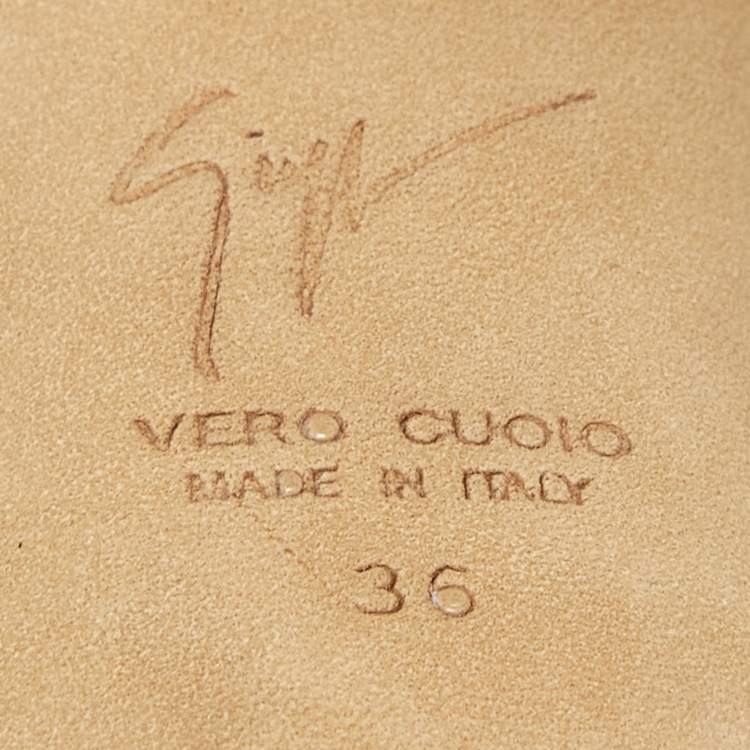 Pre Owned Giuseppe Zanotti Black Suede Farrah Slide Sandals Size 36