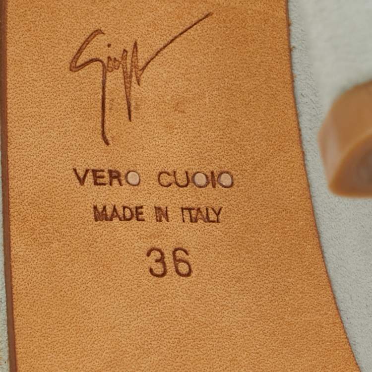 Pre Owned Guisuppe Zanotti Grey Suede Liza Peep Toe Platform Pumps Size 36