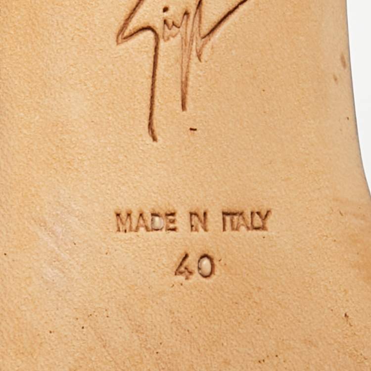 Pre Owned Giuseppe Zanotti Pink Patent Leather and Suede Henriette Strass Pumps Size 40