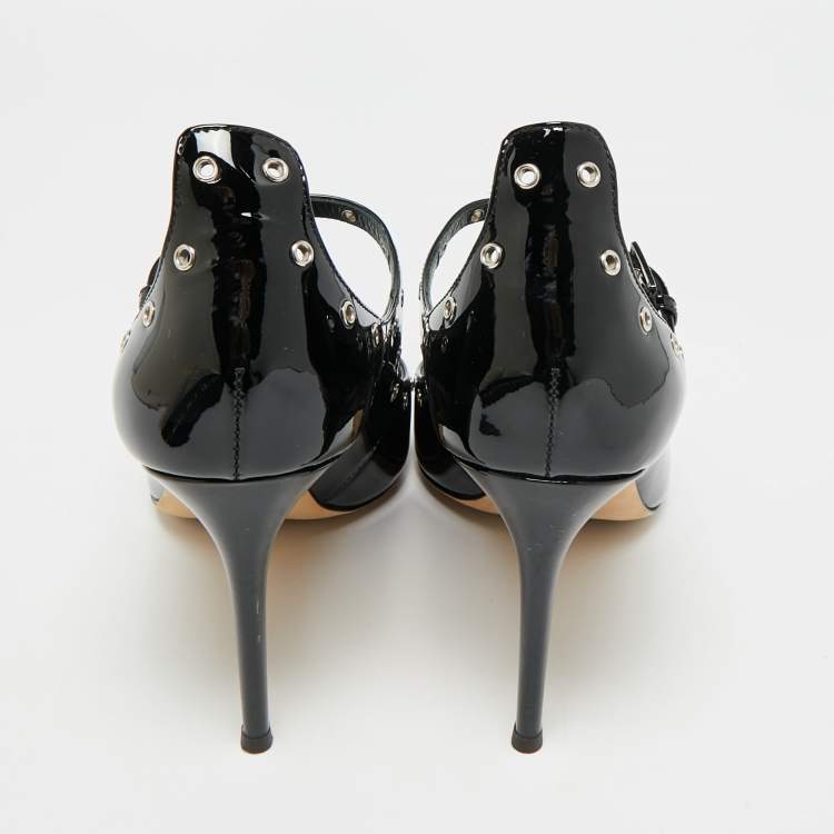 Pre Owned Giuseppe Zanotti Alyson Size 41 Black Patent Leather Pumps