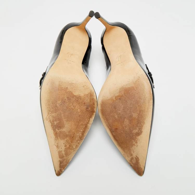 Pre Owned Giuseppe Zanotti Alyson Size 41 Black Patent Leather Pumps