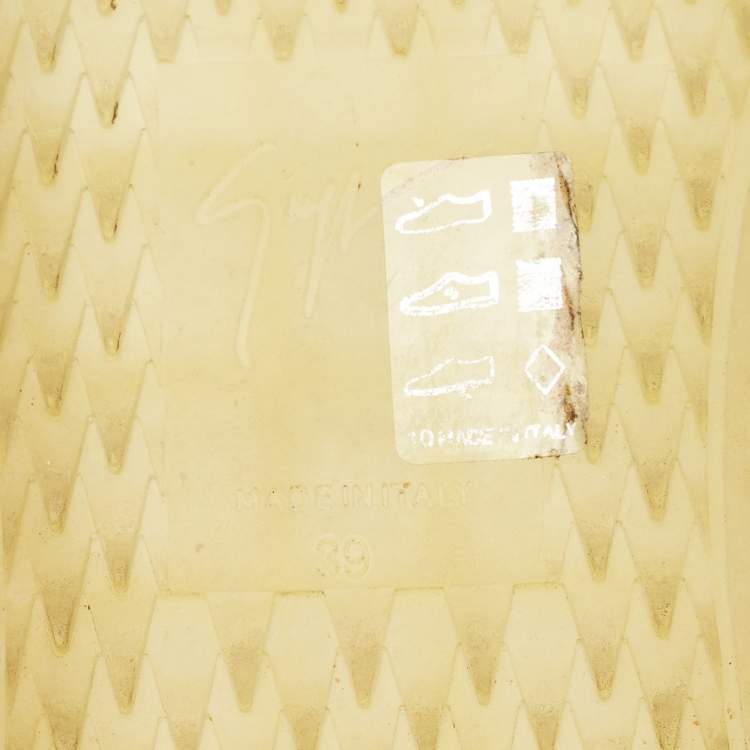 Pre Owned Giuseppe Zanotti Blabber Size 39 Beige Patent Leather Low Top Sneakers