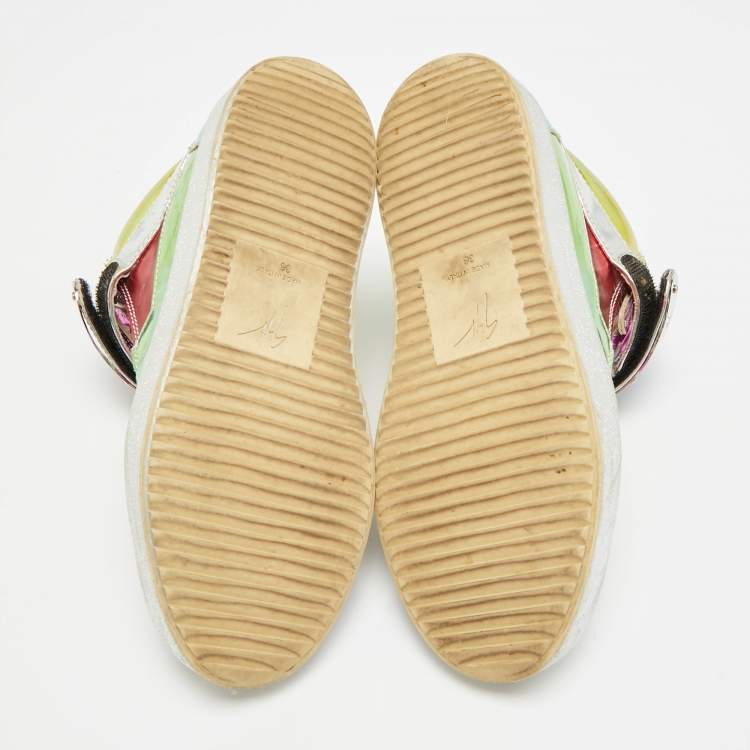 Pre Owned Giuseppe Zanotti Size 36 Multicolor Patent Leather High Top Sneakers