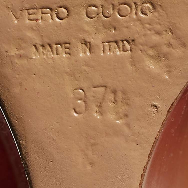 Pre Owned Giuseppe Zanotti Size 37.5 Red Suede Wedge Pumps