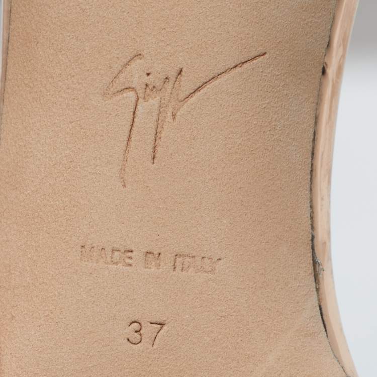 Pre Owned Giuseppe Zanotti Lilibeth Starlight Size 37 Pink Suede Crystal Embellished Slingback Sandals