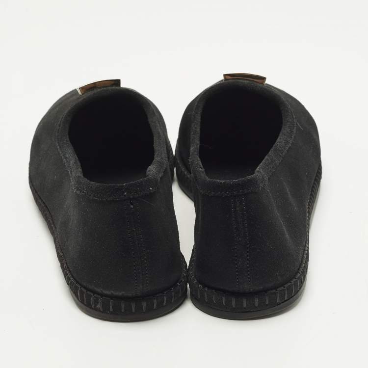 Pre Owned Giuseppe Zanotti GZ Size 37 Black Suede Slip On Loafers