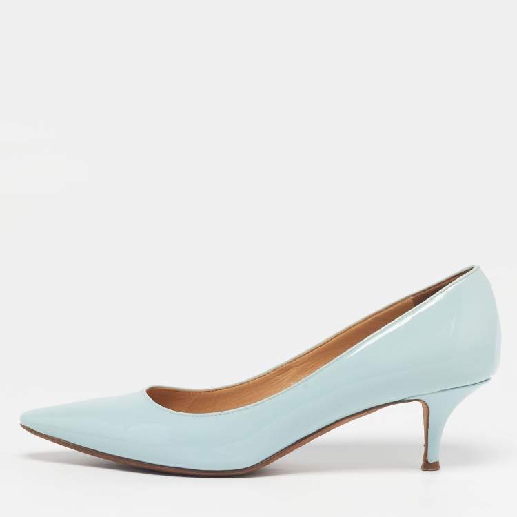 Pre Owned Giuseppe Zanotti Size 39 Blue Patent Leather Pointed Toe Pumps