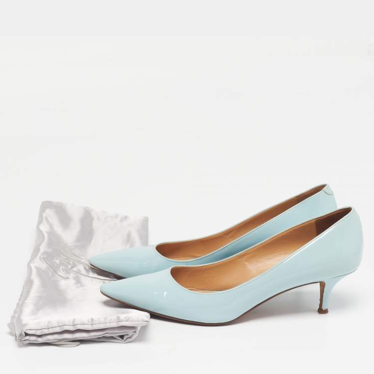 Pre Owned Giuseppe Zanotti Size 39 Blue Patent Leather Pointed Toe Pumps