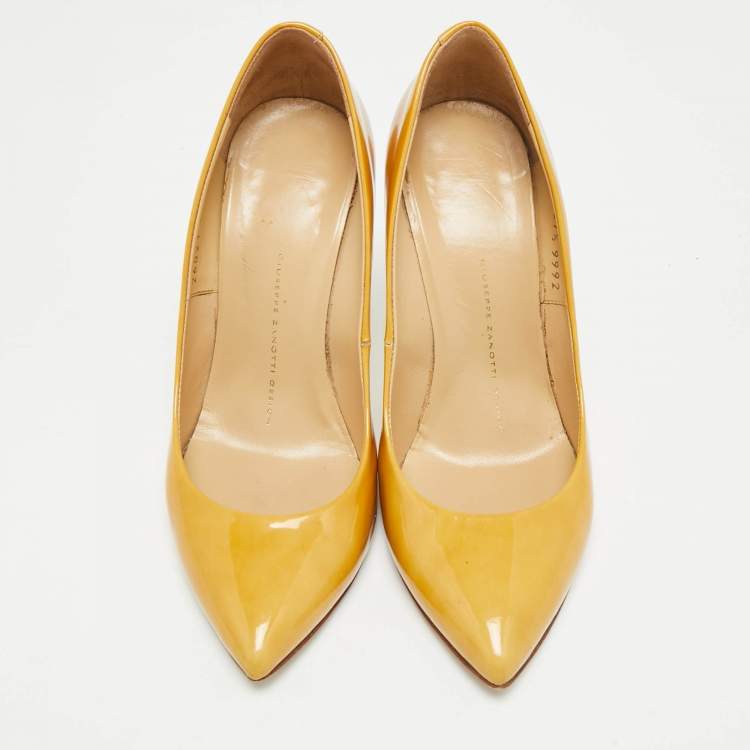 Pre Owned Giuseppe Zanotti Lucrezia Size 37.5 Brown Patent Leather Pumps