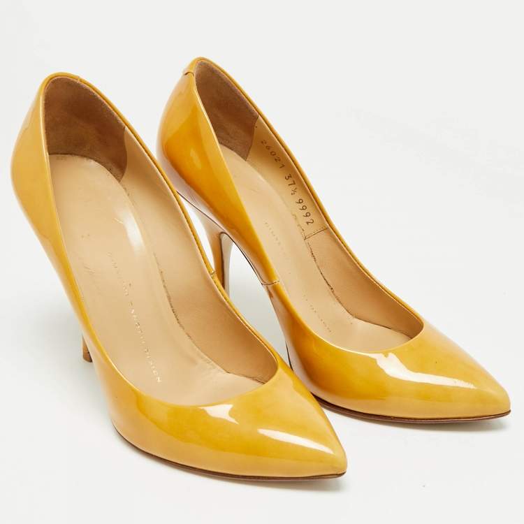 Pre Owned Giuseppe Zanotti Lucrezia Size 37.5 Brown Patent Leather Pumps