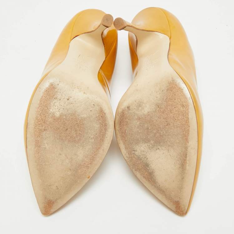 Pre Owned Giuseppe Zanotti Lucrezia Size 37.5 Brown Patent Leather Pumps