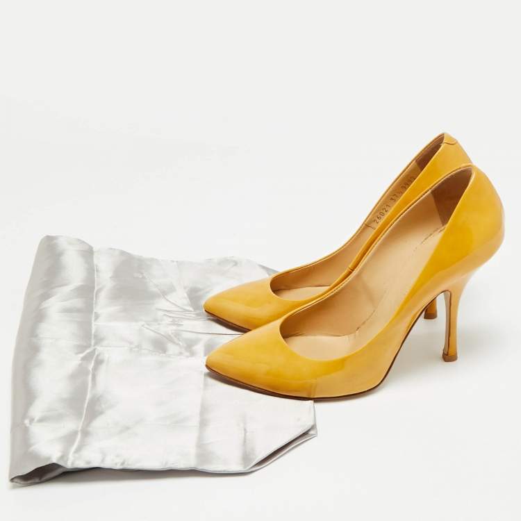 Pre Owned Giuseppe Zanotti Lucrezia Size 37.5 Brown Patent Leather Pumps