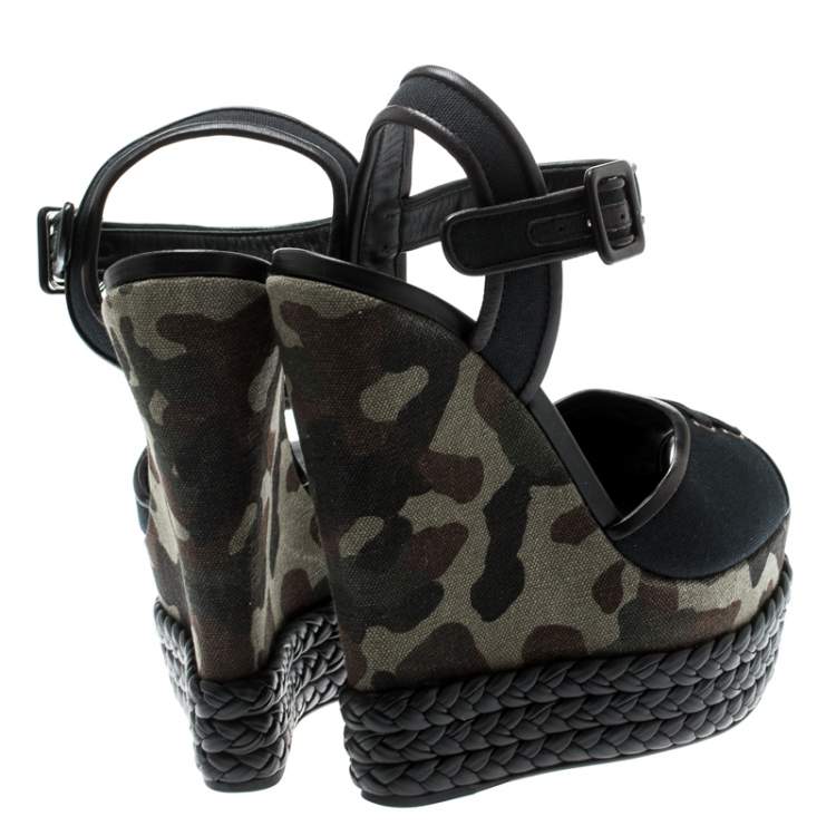 camouflage wedge heels