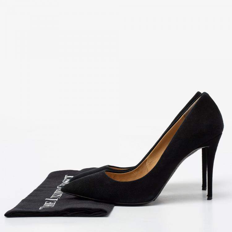 مملوكة مسبقًا Giuseppe Zanotti Black Suede Pointed Toe Pumps Size 38