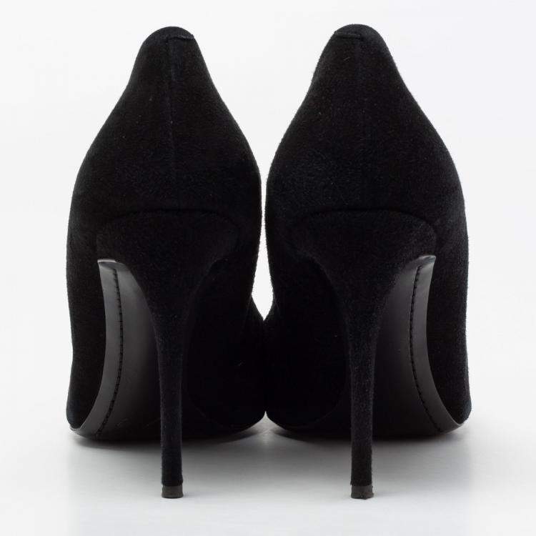 مملوكة مسبقًا Giuseppe Zanotti Black Suede Pointed Toe Pumps Size 38