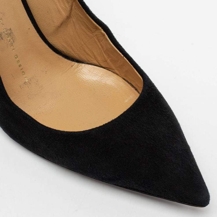 مملوكة مسبقًا Giuseppe Zanotti Black Suede Pointed Toe Pumps Size 38