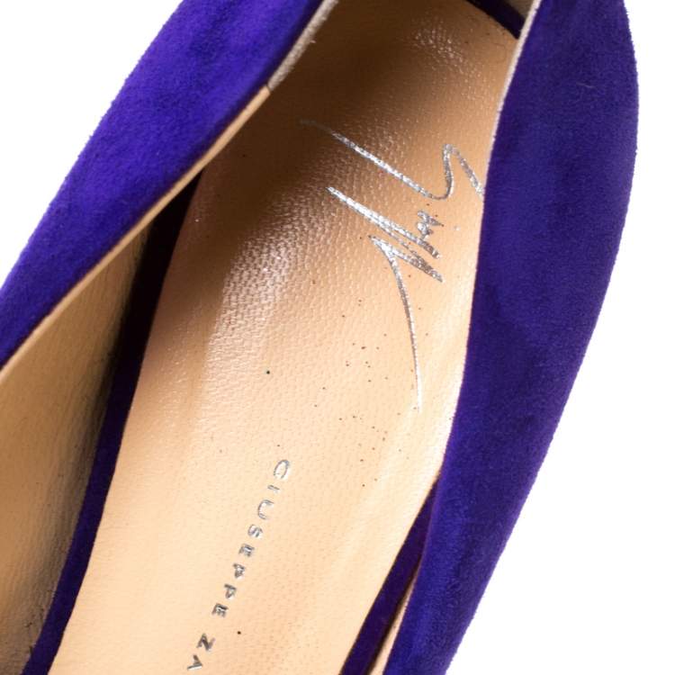 Pre Owned Giuseppe Zanotti Purple Suede Platform Pumps Size 40
