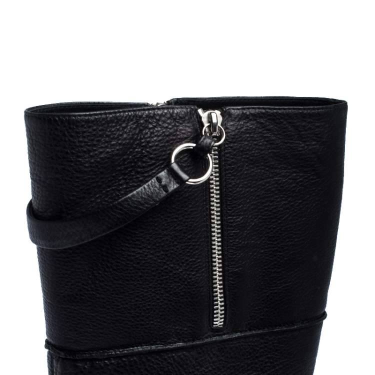 مملوكة مسبقًا Giuseppe Zanotti Black Leather knee Length Boots Size 40