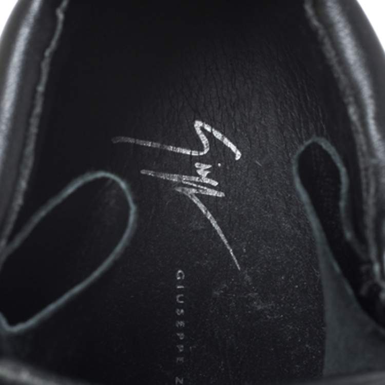 Pre Owned Giuseppe Zanotti Black Suede And Leather High Top Sneakers Size 37