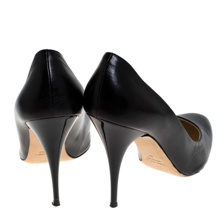 Pre Owned Giuseppe Zanotti Black Leather Round Toe Pumps Size 41