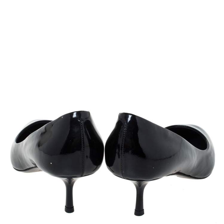 Pre Owned Giuseppe Zanotti Black Patent Leather Pointed Toe Pumps Size 37