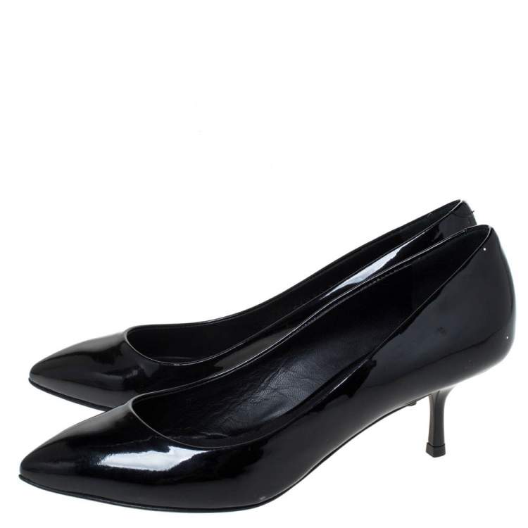 Pre Owned Giuseppe Zanotti Black Patent Leather Pointed Toe Pumps Size 37