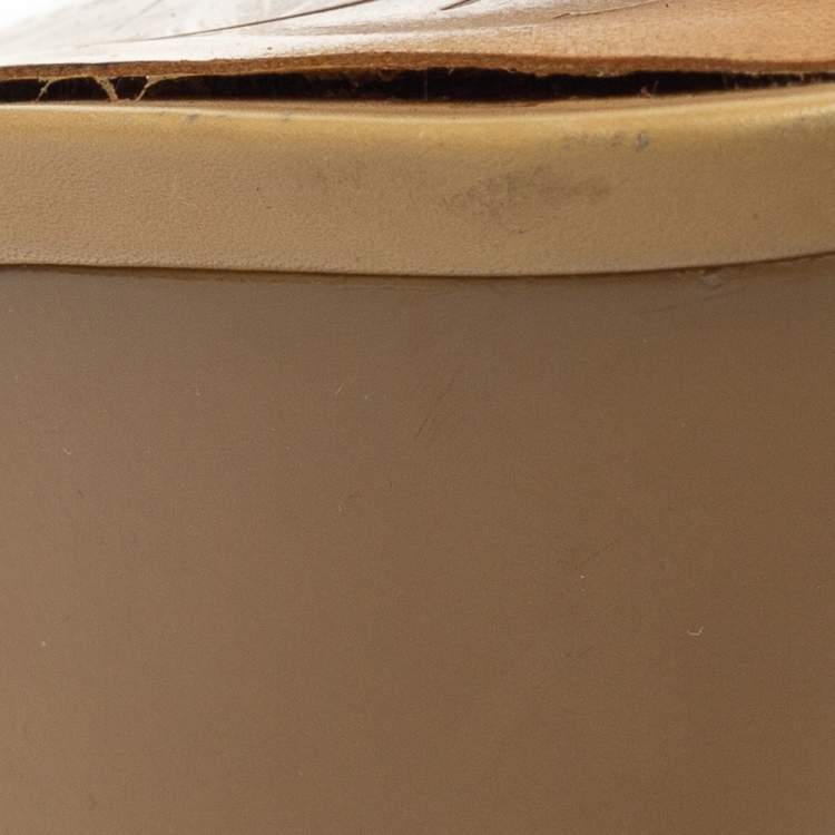 Pre Owned Giuseppe Zanotti Black Patent Leather Lucite Wedge Heels Sandals Size 38